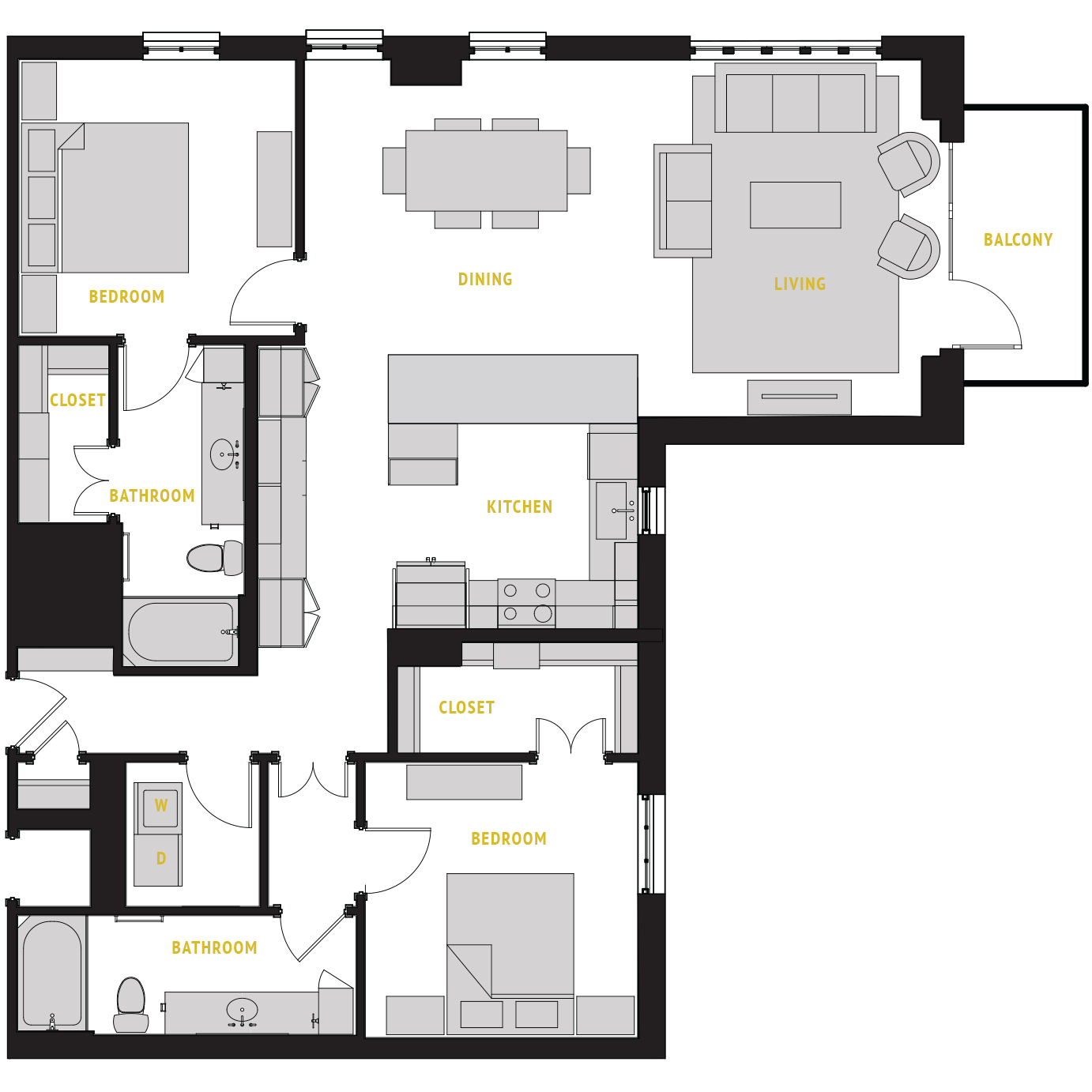 B4 Floor Plan at The Case Building Apartments in Deep Ellum, Dallas, Texas
